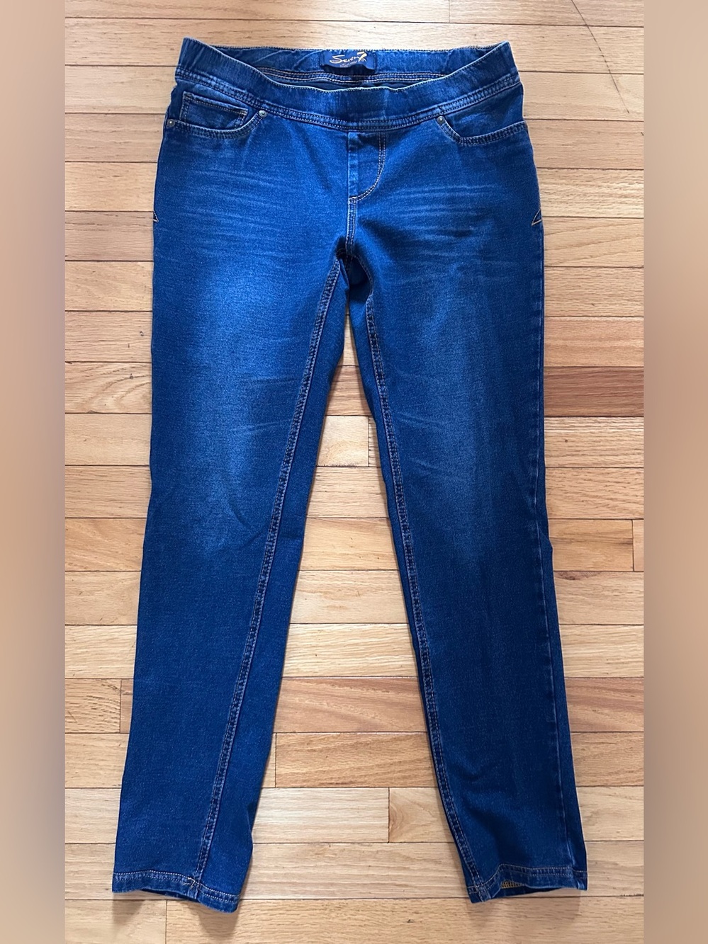 Seven7 Women's Deep Blue Draw String Skinny Jeans